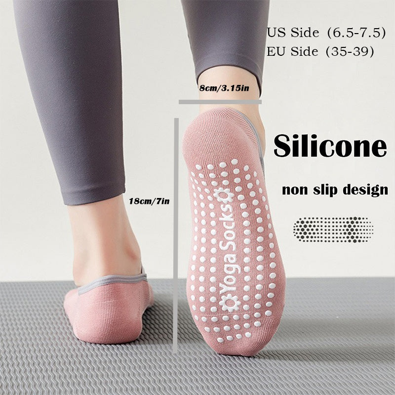 6 Pairs Women Yoga Socks Non-Slip Grips Straps For Added Balance And Stability Ideal For Pilates Pure Barre Ballet Dance Barefoot
